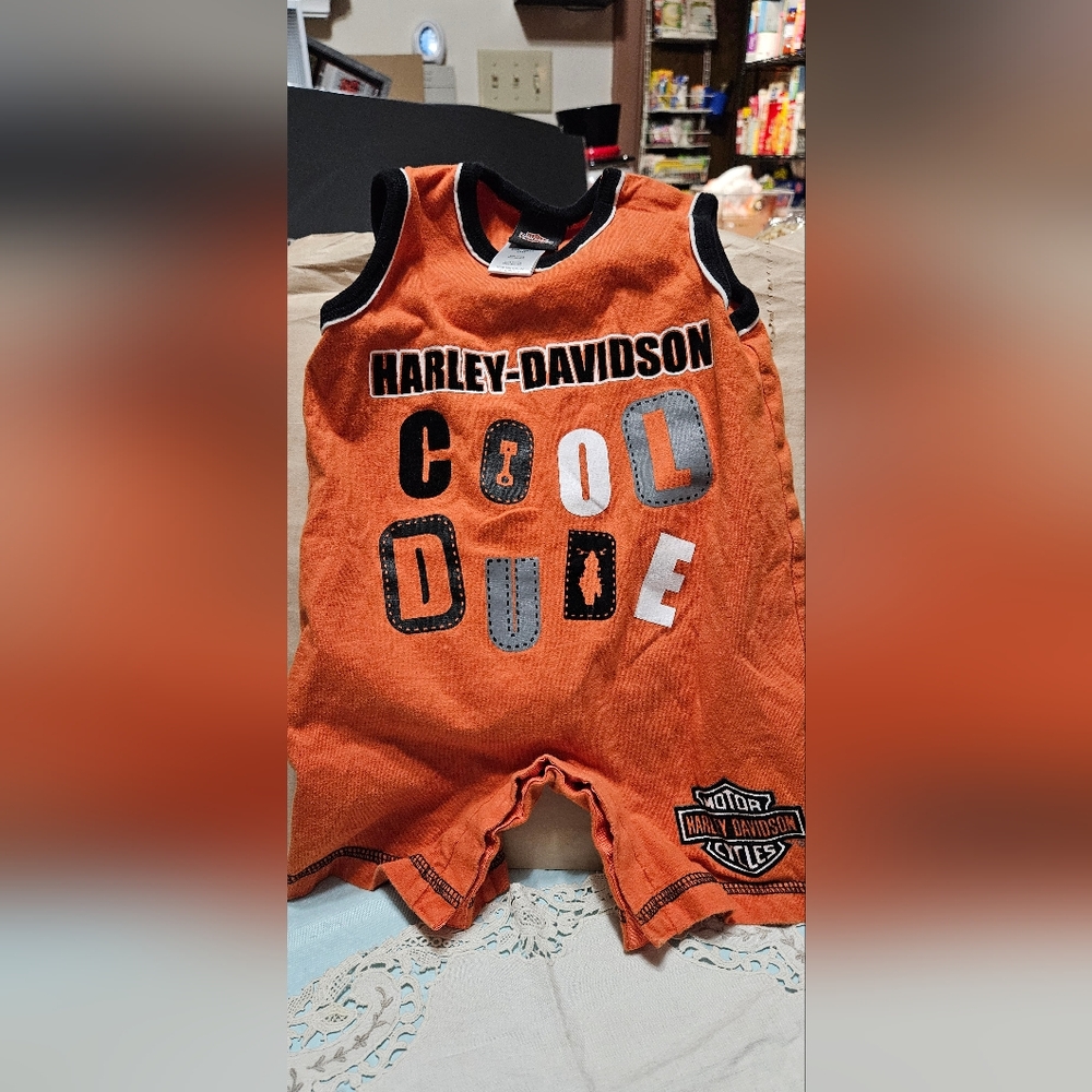 Harley Davidson 12m Orange Sleeveless Creeper